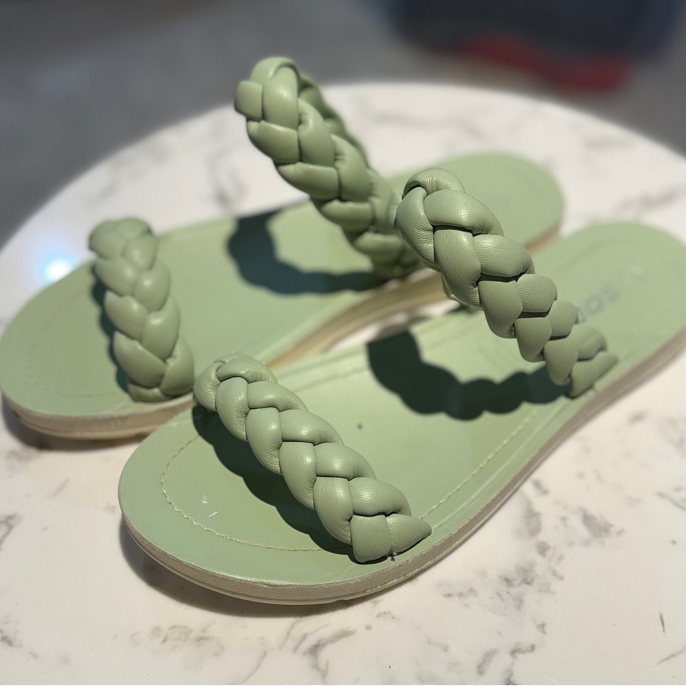 Soda Mint Braided Sandals
